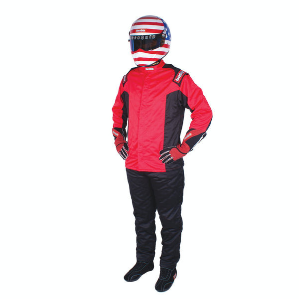 RaceQuip 91619139 Nomex Multi Layer Racing Driver Fire Suit Jacket; SFI 3.2A/ 5 ; Red Medium