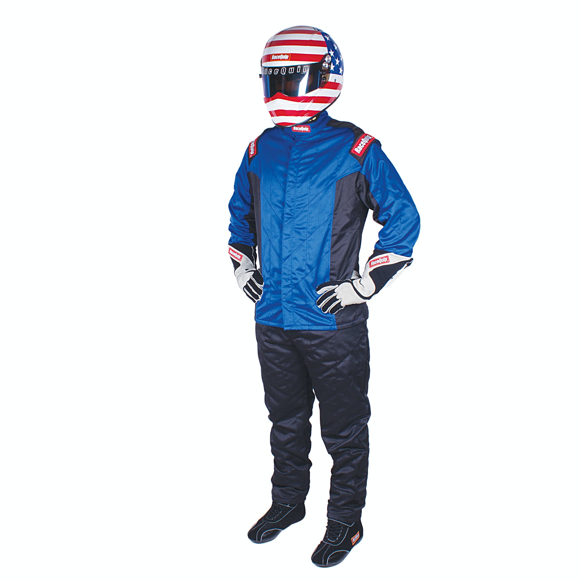 RaceQuip 91619229 Nomex Multi Layer Racing Driver Fire Suit Jacket; SFI 3.2A/ 5 ; Blue Small