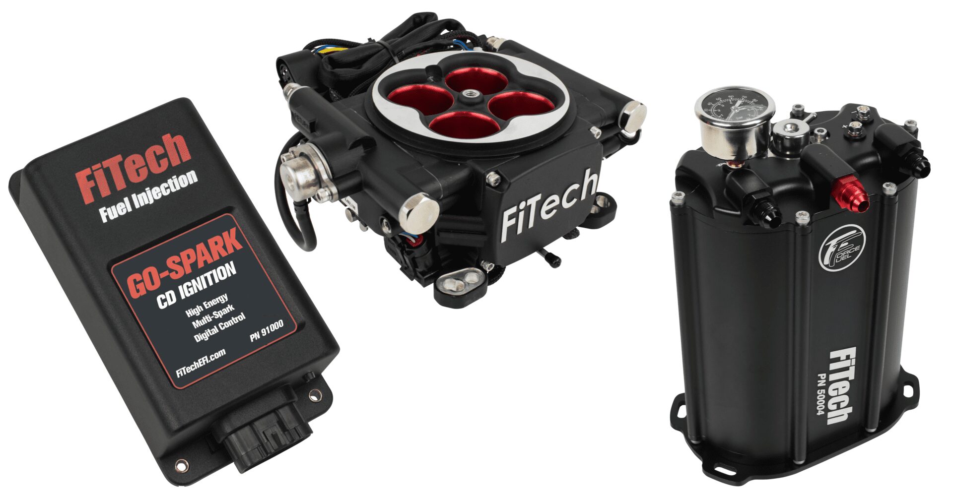 FiTech 93504 Go EFI 4 System (Power Adder) Master Kit w/ Force Fuel, Fuel Delivery System