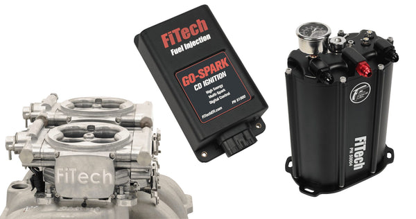 FiTech 93561 Go EFI 2x4 System (Aluminum Finish) Master Kit w/ Force Fuel, Fuel Delivery Sys