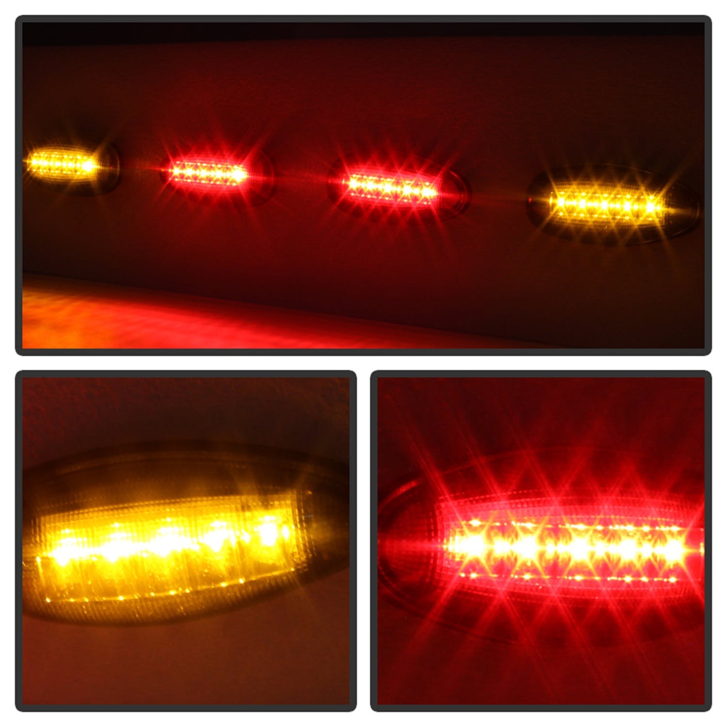 XTUNE POWER 9924682 GMC Sierra Chevy Silverado 99 13 Duy 2 Red LED2 Amber LED Side Fender Lights 4pcs Smoke