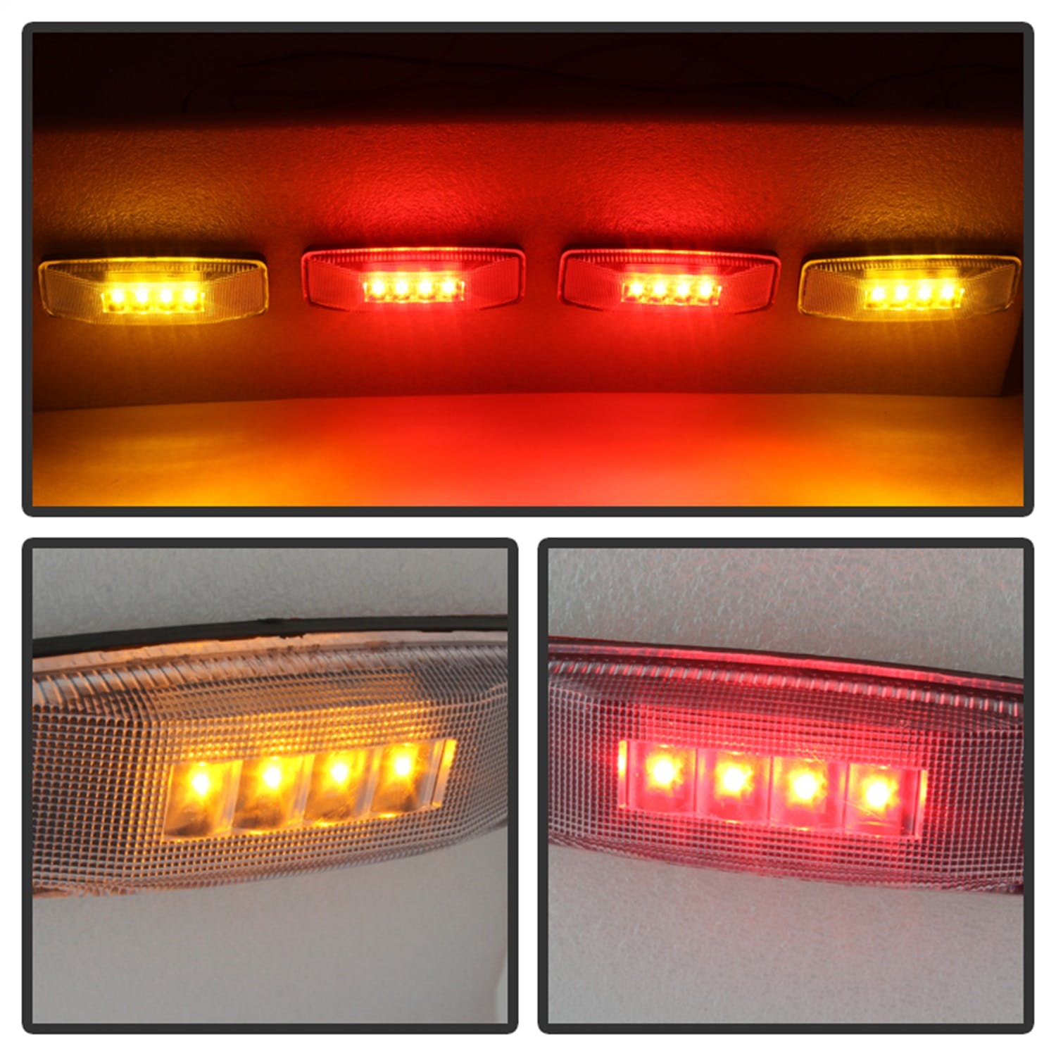 XTUNE POWER 9924699 Dodge Ram 94 02 Duy 2 Red LED2 Amber LED Fender Lights 4pcs Clear