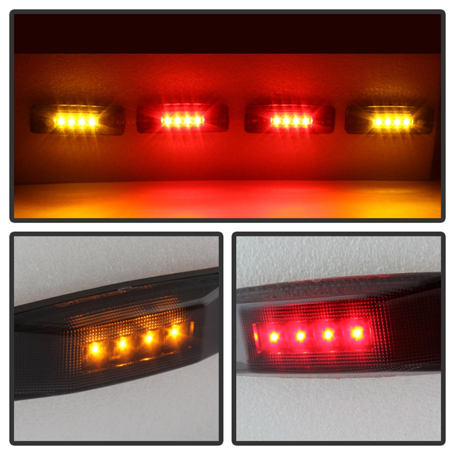 XTUNE POWER 9924705 Dodge Ram 94 02 Duy 2 Red LED2 Amber LED Fender Lights 4pcs Smoke