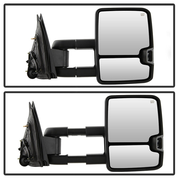 XTUNE POWER 9936739 Chevy Silverado 14 16 G2 Power Heated Smoke LED Signal Telescoping Mirror SET