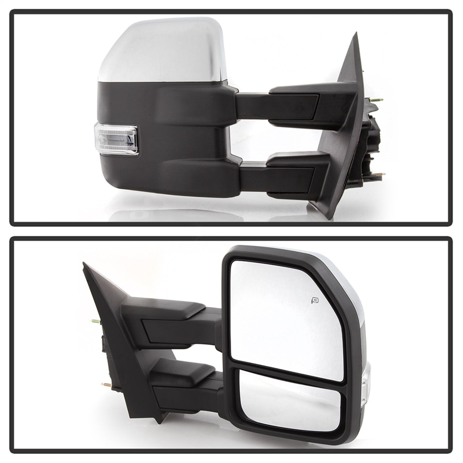 XTUNE POWER 9943072 G4 Ford F150 15 17 POWER Heated Clear LED Signal Telescoping Mirrors SET