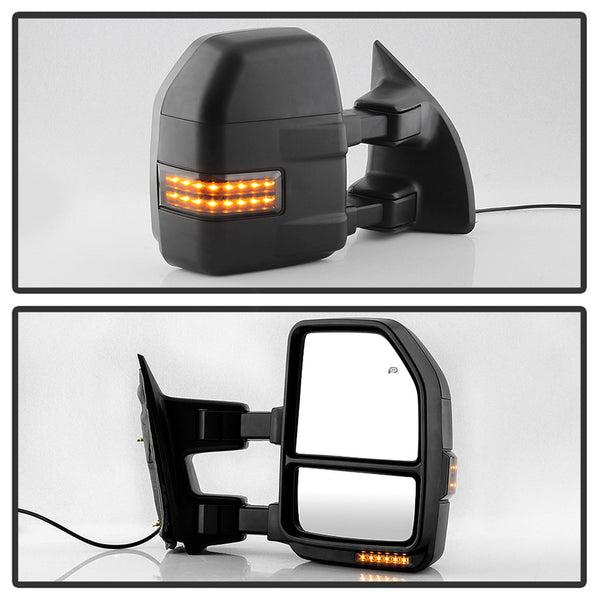 XTUNE POWER 9943157 G4 Ford Superduty 99 07 POWER Heated Smoke Sequential LED Signal Telescoping Mirrors SET