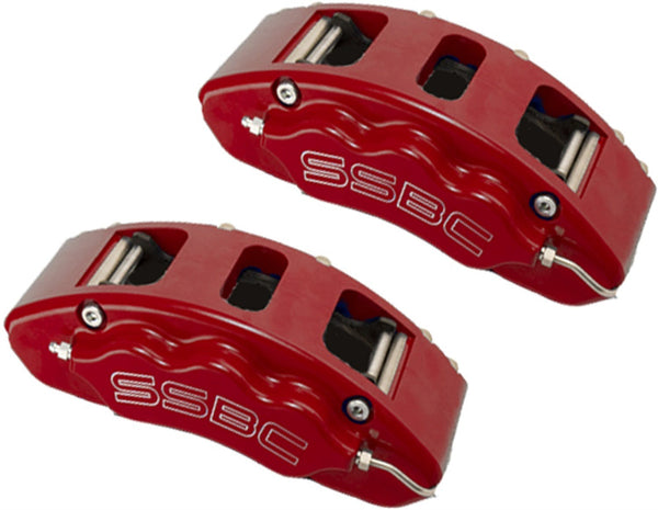 Stainless Steel Brakes A193-2R Quick Change Front 6-Piston V6 Aluminum Caliper Upgrade Kit 05-08 F250/F350-Red