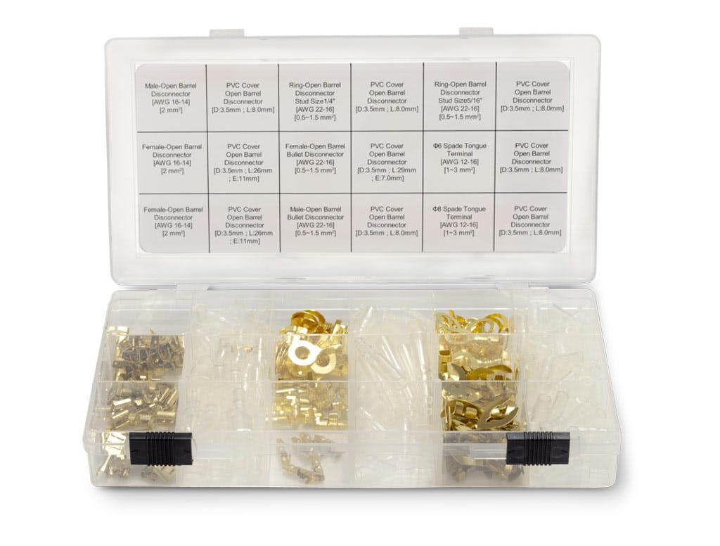 PerTronix A2032 Terminal Kit Brass Open Barrel with covers (326pcs)
