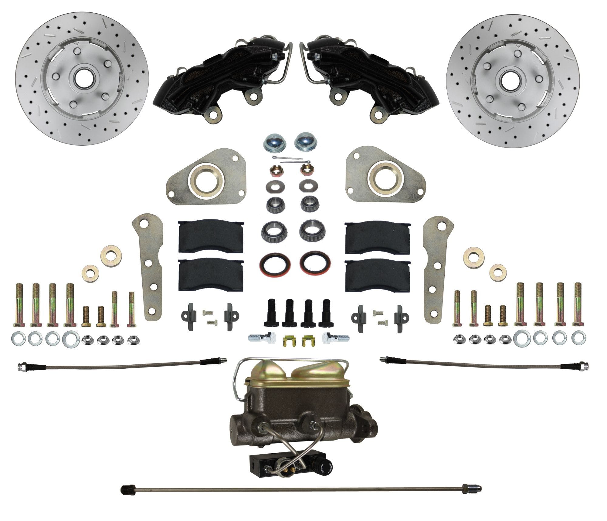 LEED Brakes BFC0025-405PX Ford Full Size Factory Power Car Disc Conversion Kit w/ MaxGrip XDS, Blk Powder