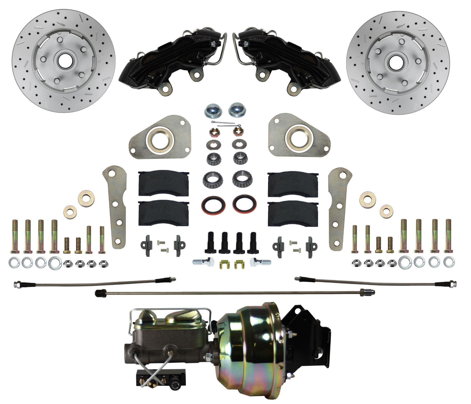 LEED Brakes BFC0025-8307X Ford Full Size Power Disc Conversion Kit with MaxGrip XDS - Black Powder Coat