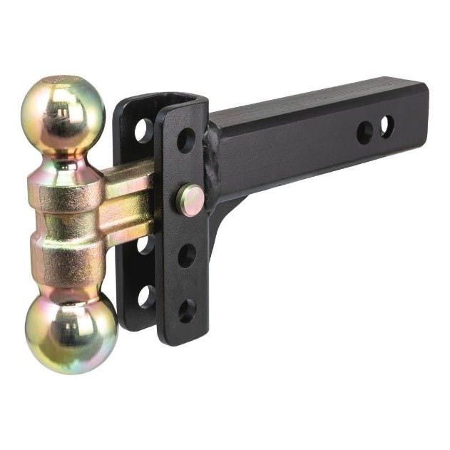 CURT 45903 Slim Adjustable Channel Mount with Dual Ball (2 Shank, 10K, 3-3/4 Drop)