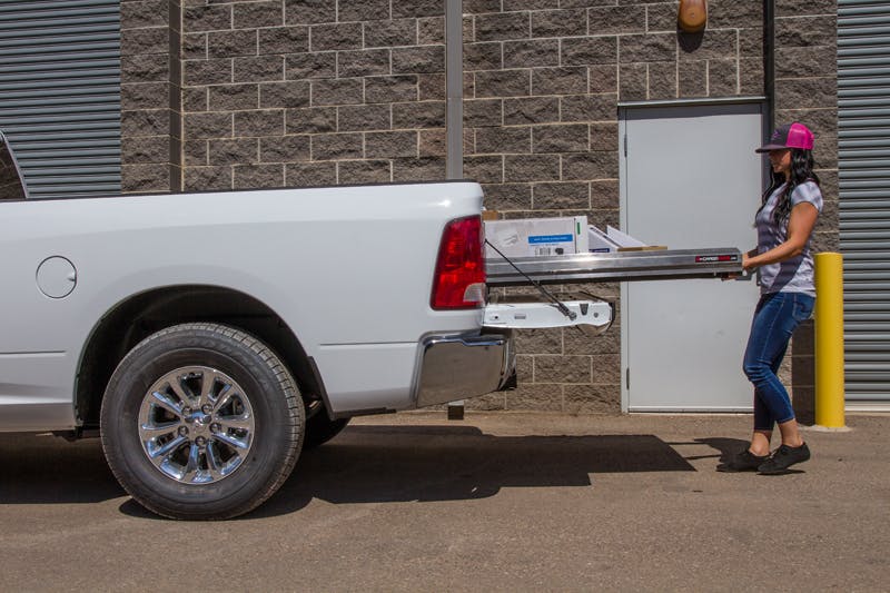 DECKED CG1000-8048 Slide Out Cargo Tray, 1000 lb capacity, 70% Ext, 6 bearings, Alum Tie-Down Rails