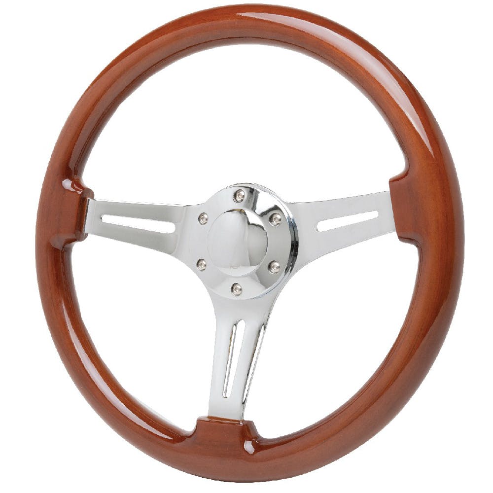 Racing Power Company R5868 14 inch chrome steel steering wheel w/6 hole