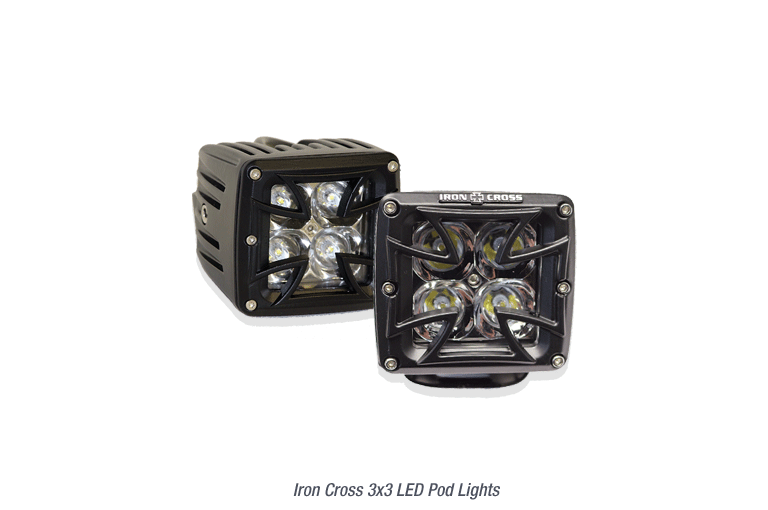 Iron Cross Automotive 1100-01 Cross Cubes LED Light Pair with Harness and Switch