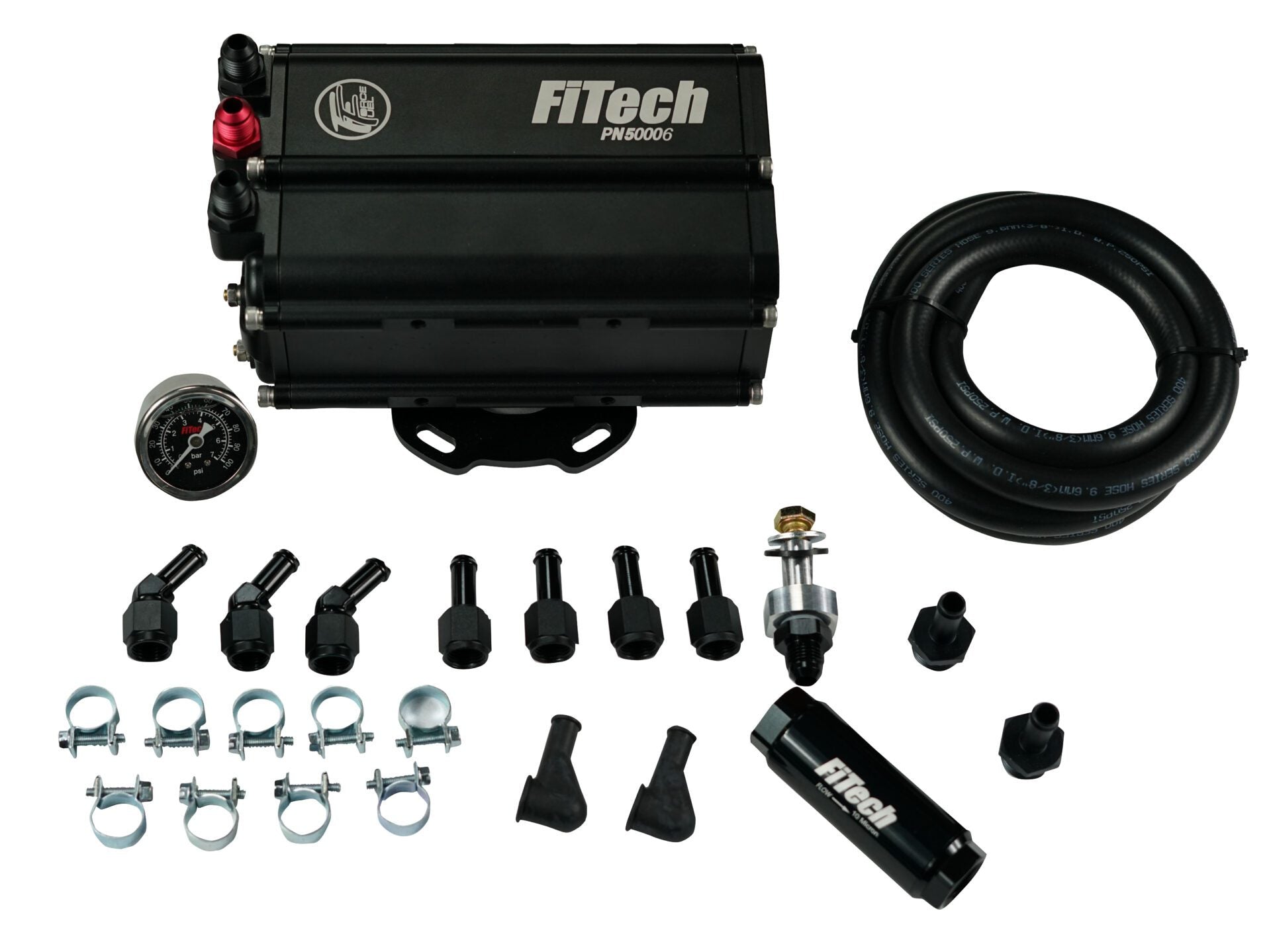 FiTech 93551 Go EFI 4 600 HP Bright Alum EFI System w/ Force Fuel Mini Delivery Master Kit
