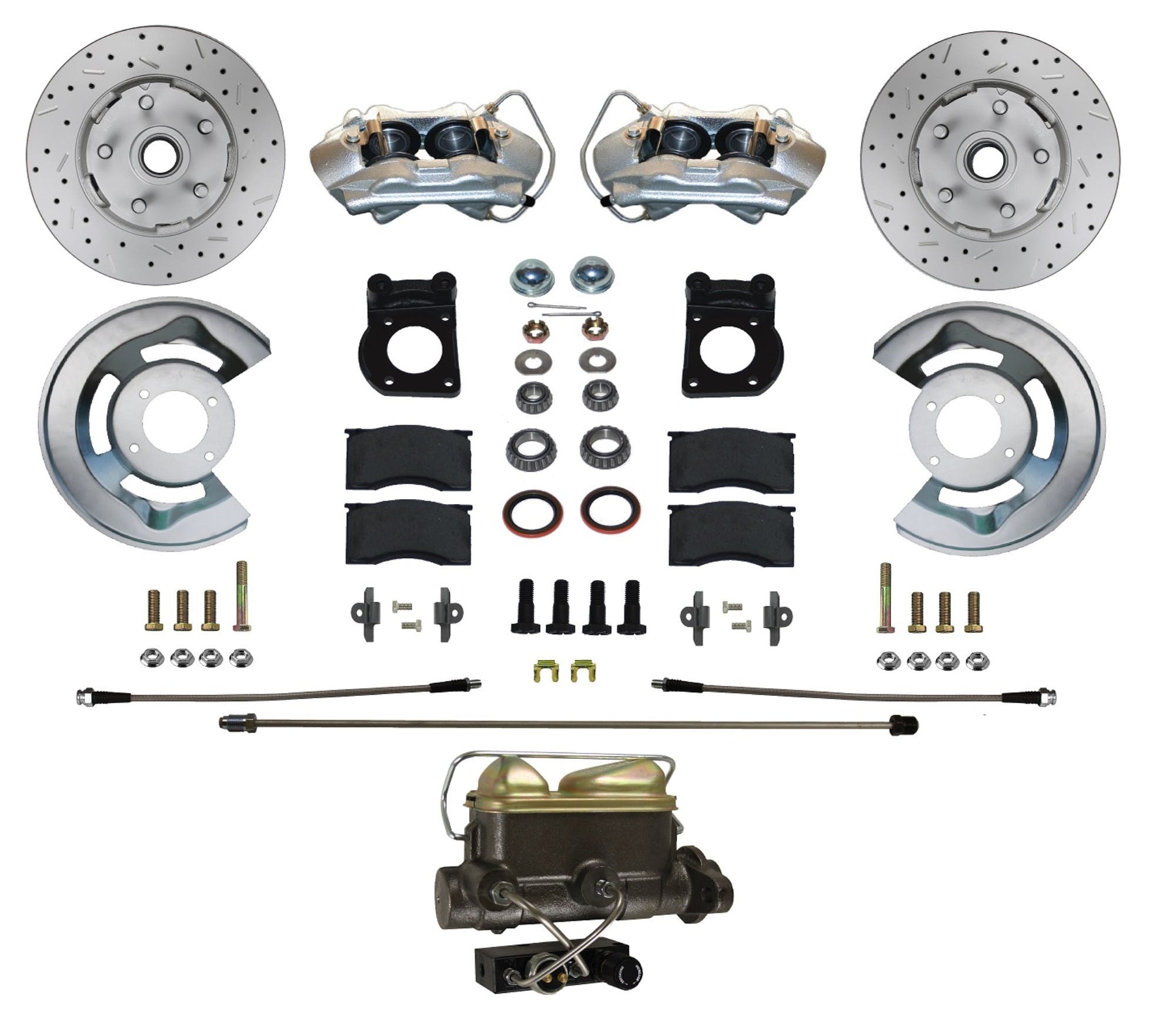 LEED Brakes FC0001-4C7X Manual Front Disc Brake Conversion Kit  with MaxGrip XDS