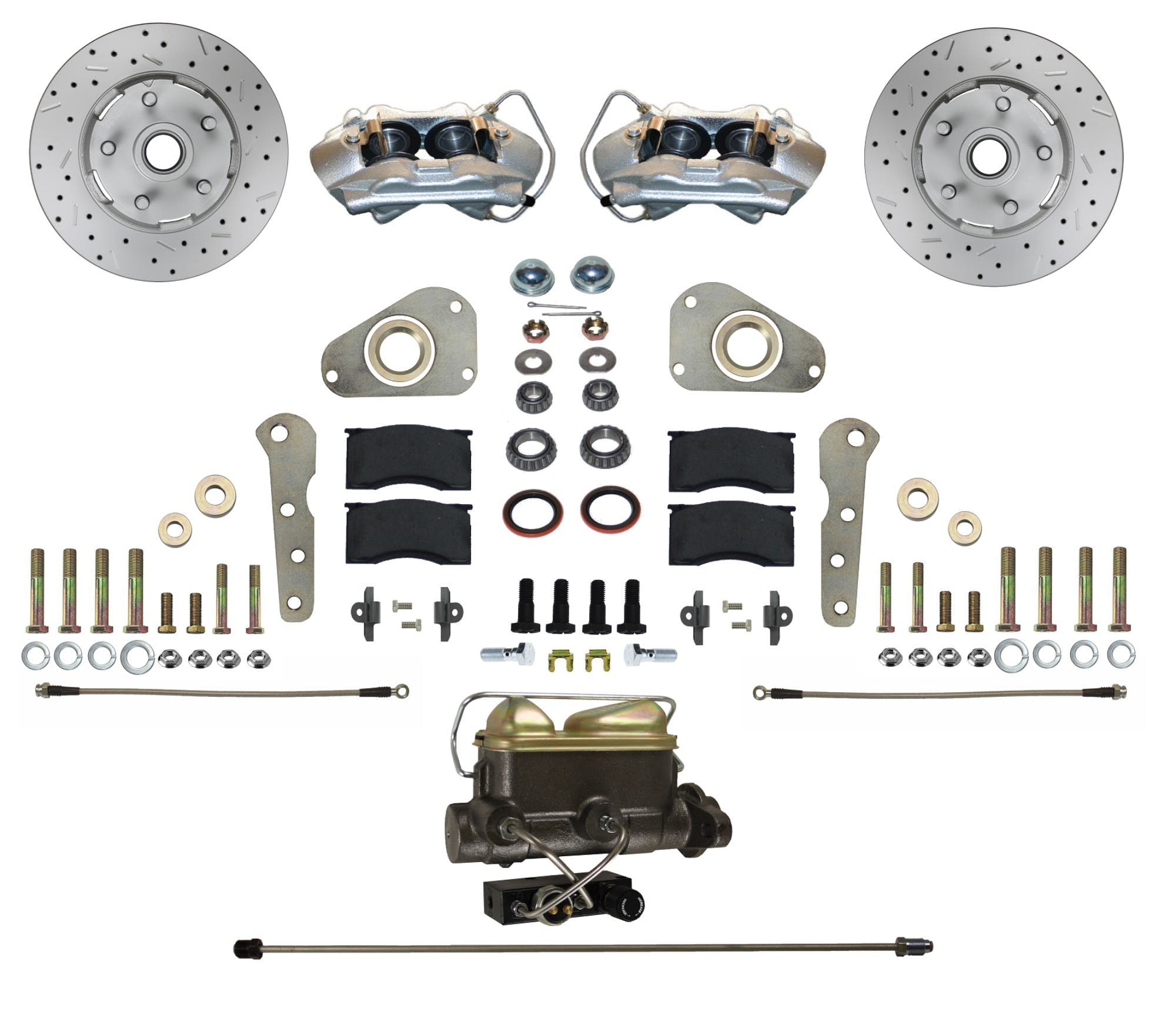 LEED Brakes FC0025-405PX Front Disc Brake Conversion Kit for Power Brake Cars W/MaxGrip XDS