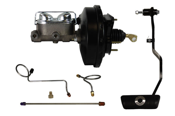 LEED Brakes FC0037HK Hydraulic Kit, Power Drum Brakes, 9 inch Black Booster Cast Iron Master Cylinder