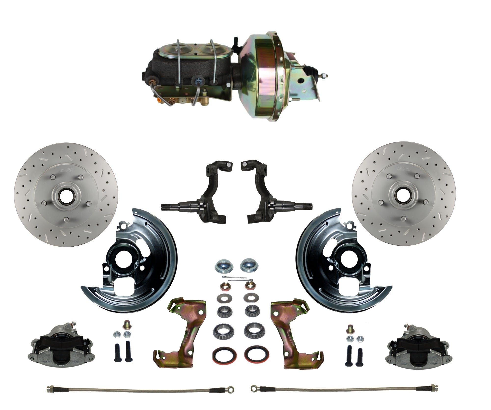LEED Brakes FC1002-E181X Power Front Disc Kit - 9 in - Disc Drum - MaxGrip XDS - Zinc