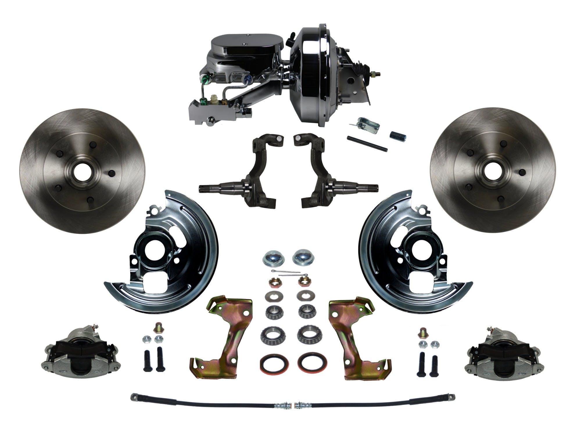 LEED Brakes FC1002-F6B2 Power Front Disc Kit - 9 in - Disc Drum - Chrome