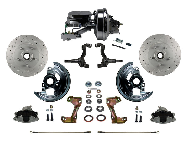 LEED Brakes FC1002-F6B4X Power Front Disc Kit - 9 in - Disc Disc - MaxGrip XDS - Chrome
