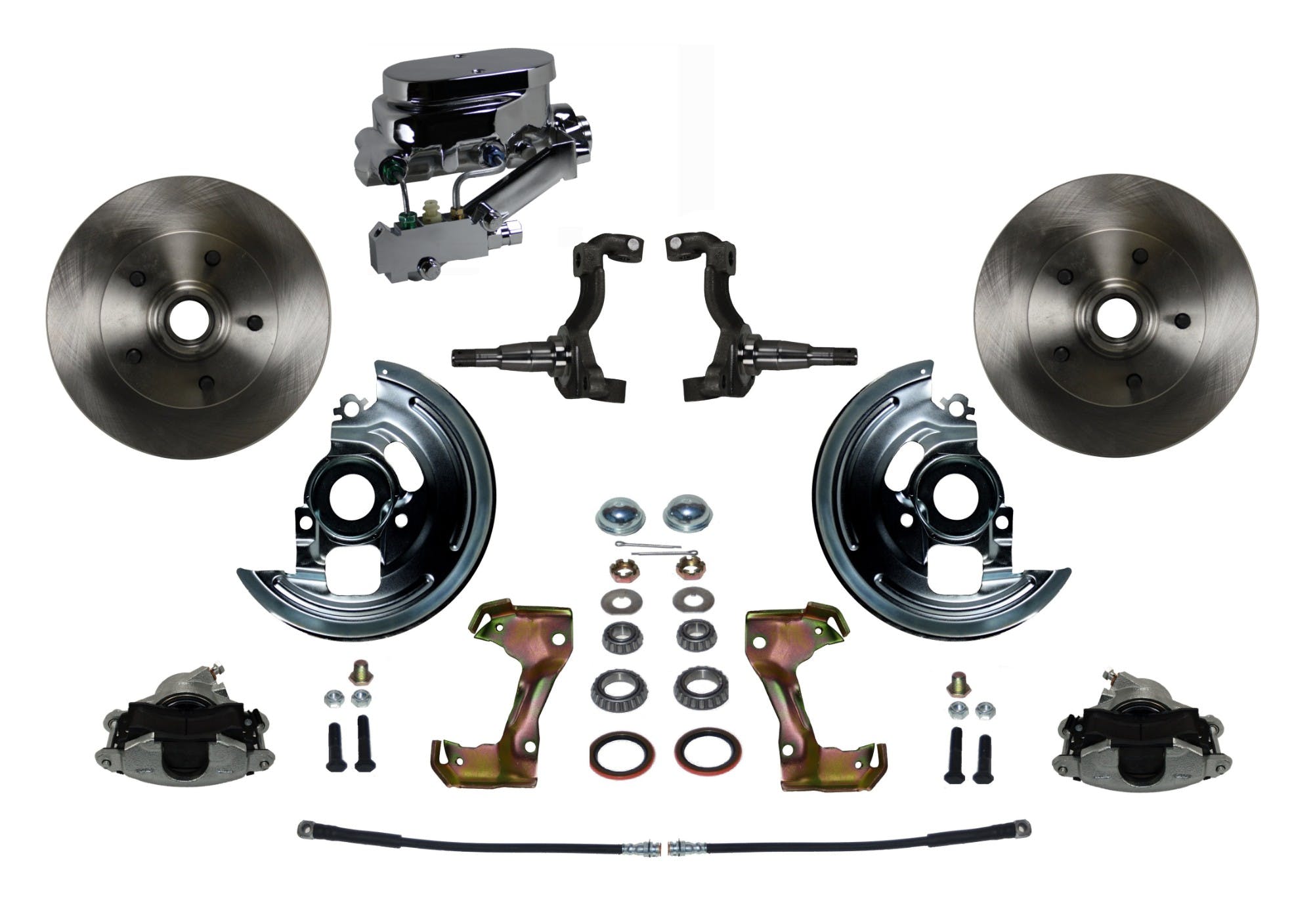 LEED Brakes FC1002-FA1 Manual Front Disc Conversion Kit - Disc Drum - Chrome