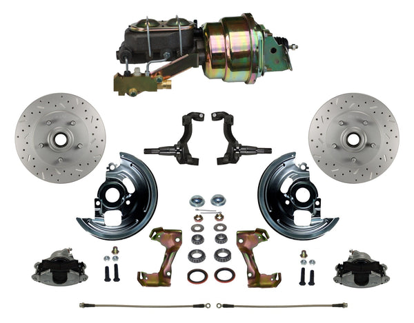 LEED Brakes FC1002-K1A1X Power Front Disc Kit - 7 in - Disc Drum - MaxGrip XDS - Zinc
