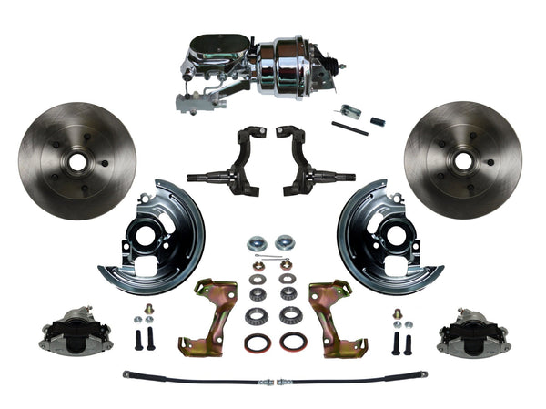 LEED Brakes FC1002-L6B2 Power Front Disc Kit - 7 in - Disc Drum - Chrome