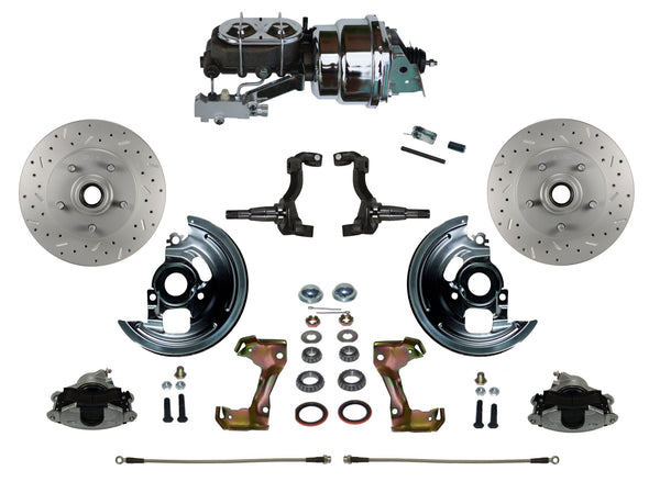 LEED Brakes FC1002-LBB2X Power Front Disc Kit - 7 in - Disc Drum - MaxGrip XDS - Chrome