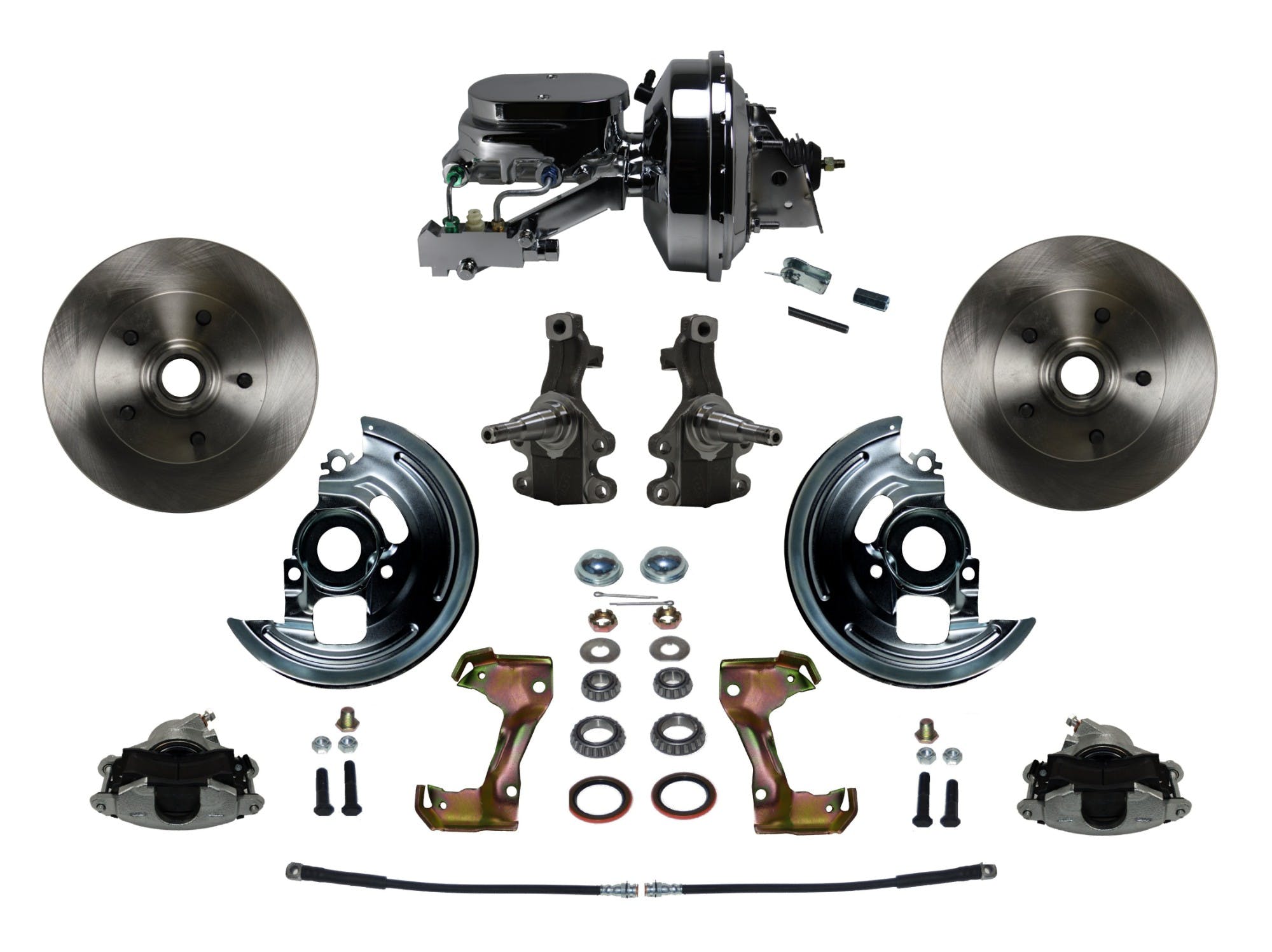 LEED Brakes FC1003-F6B2 Power Front Disc Kit - 9 in - Disc Drum - Chrome