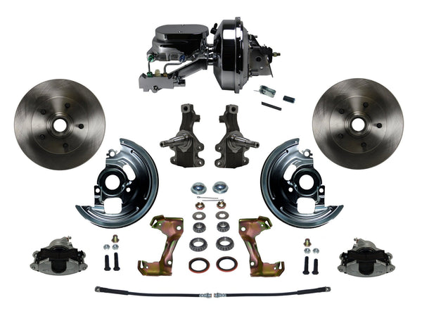 LEED Brakes FC1003-F6B2 Power Front Disc Kit - 9 in - Disc Drum - Chrome
