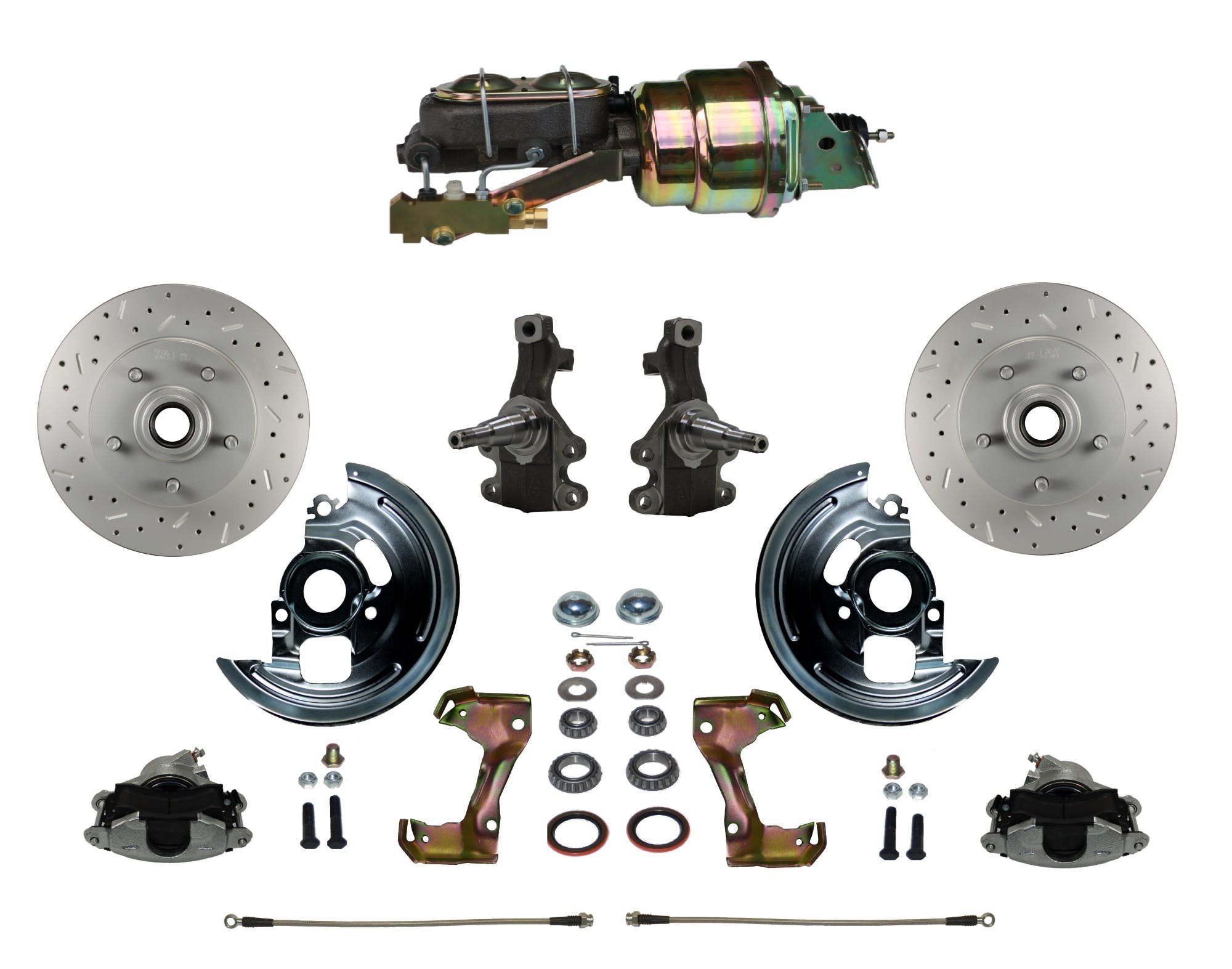 LEED Brakes FC1003-K1A3X Power Front Disc Kit - 7 in - Disc Disc - MaxGrip XDS - Zinc