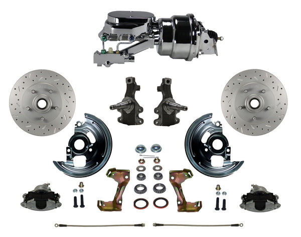 LEED Brakes FC1003-L6B2X Power Front Disc Kit - 7 in - Disc Drum - MaxGrip XDS - Chrome
