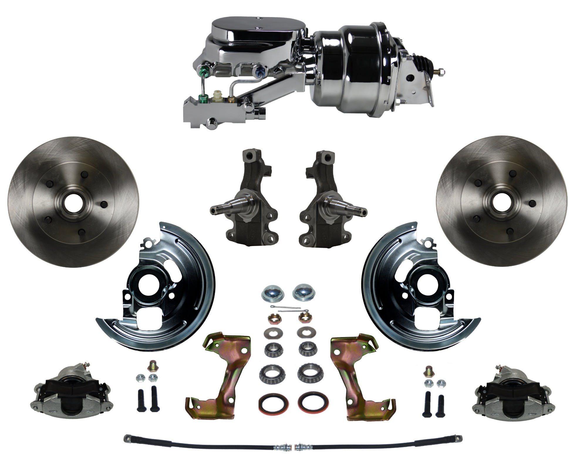LEED Brakes FC1003-L6B2 Power Front Disc Kit - 7 in - Disc Drum - Chrome