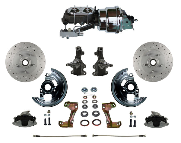 LEED Brakes FC1003-LBB2X Power Front Disc Kit - 7 in - Disc Drum - MaxGrip XDS - Chrome