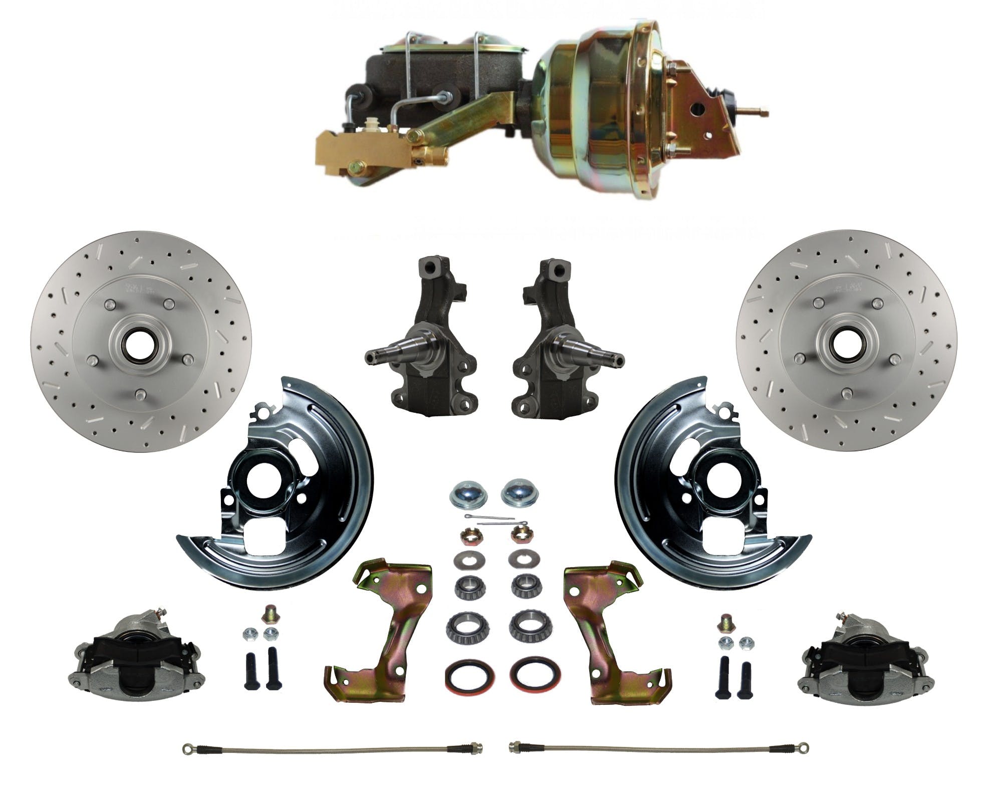 LEED Brakes FC1003-M1A1X Power Front Disc Kit - 8 in - Disc Drum - MaxGrip XDS - Zinc