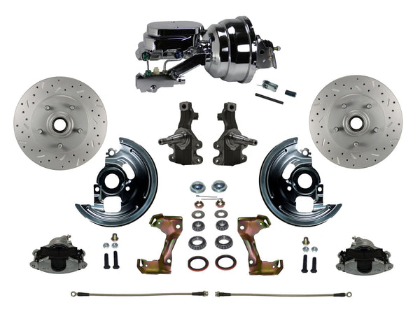 LEED Brakes FC1003-N6B2X Power Front Disc Kit - 8 in - Disc Drum - MaxGrip XDS - Chrome