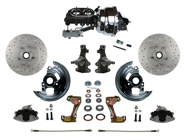 LEED Brakes FC1003-NBB4X Power Front Disc Kit - 8 in - Disc Disc - MaxGrip XDS - Chrome