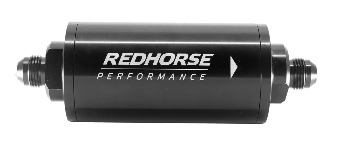 Redhorse Performance 4651-06-2-10 6in Cylindrical In-Line Race Fuel Filter w/ 10 Micron S.S. element - 06 AN