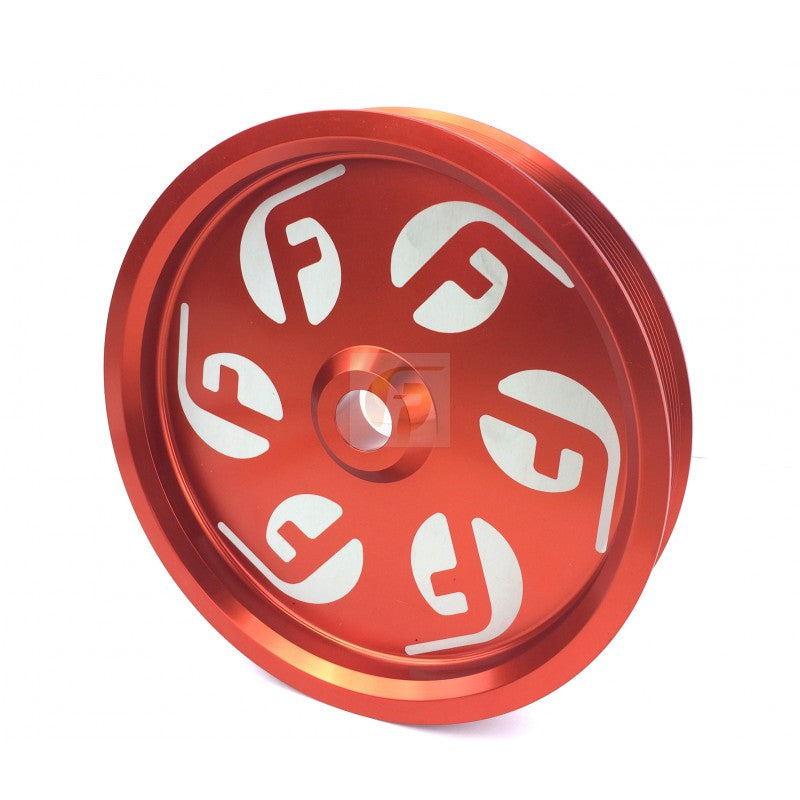 Fleece Performance Cummins Dual Pump Pulley For use with FPE Dual Pump Bracket Red pn fpe-34211-red