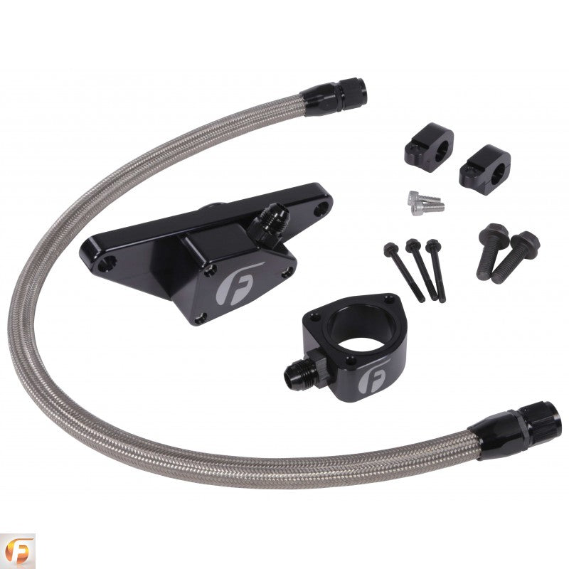 Fleece Performance Cummins Coolant Bypass Kit 7.5-18 6.7L with Stainless Steel Braided Line pn fpe-clntbyps-cummins-6-7-ss