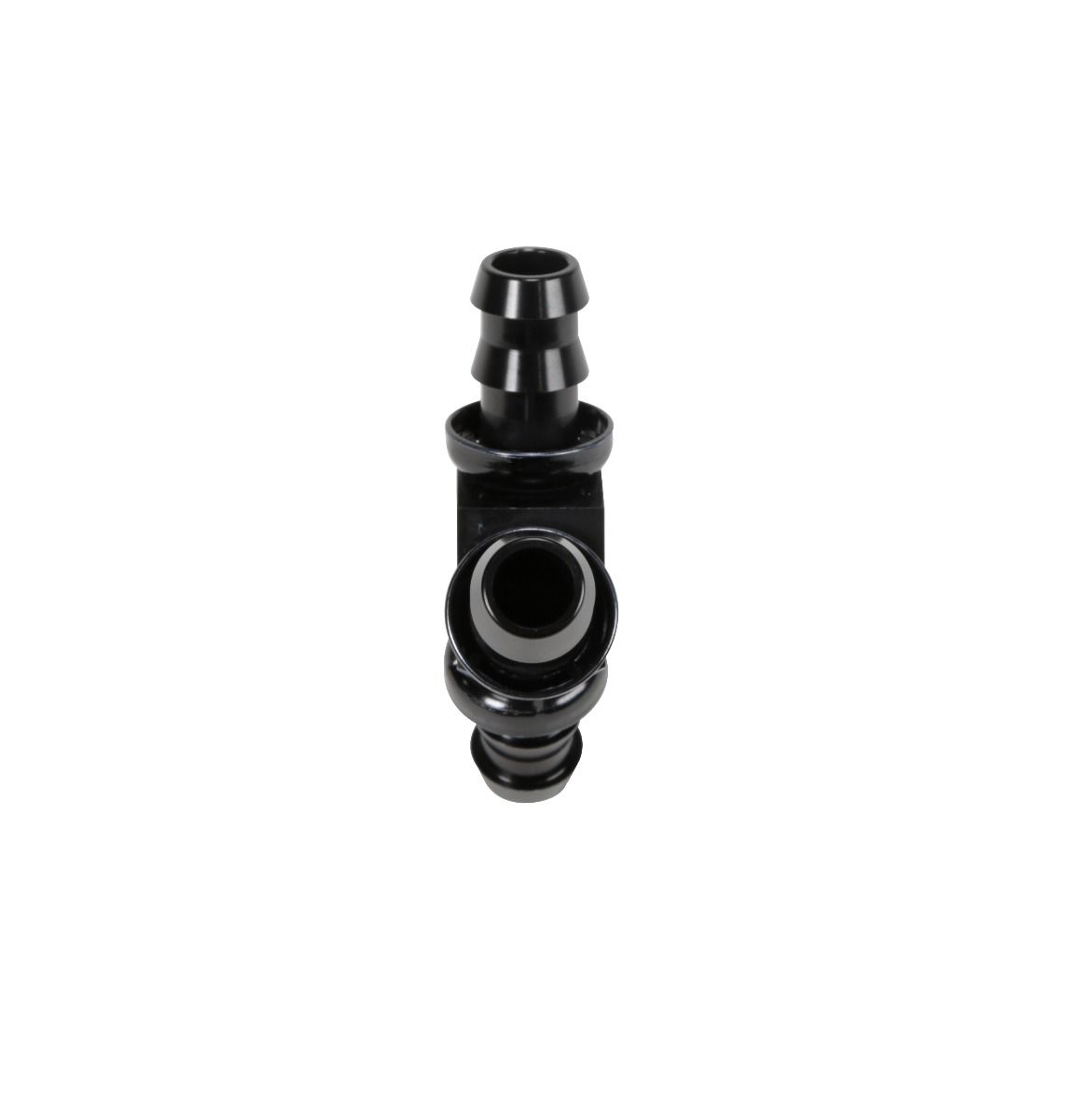 Fleece Performance 1/2 Inch Black Anodized Aluminum Y Barbed Fitting (For -8 Pushlock Hose) pn fpe-fit-y08-blk