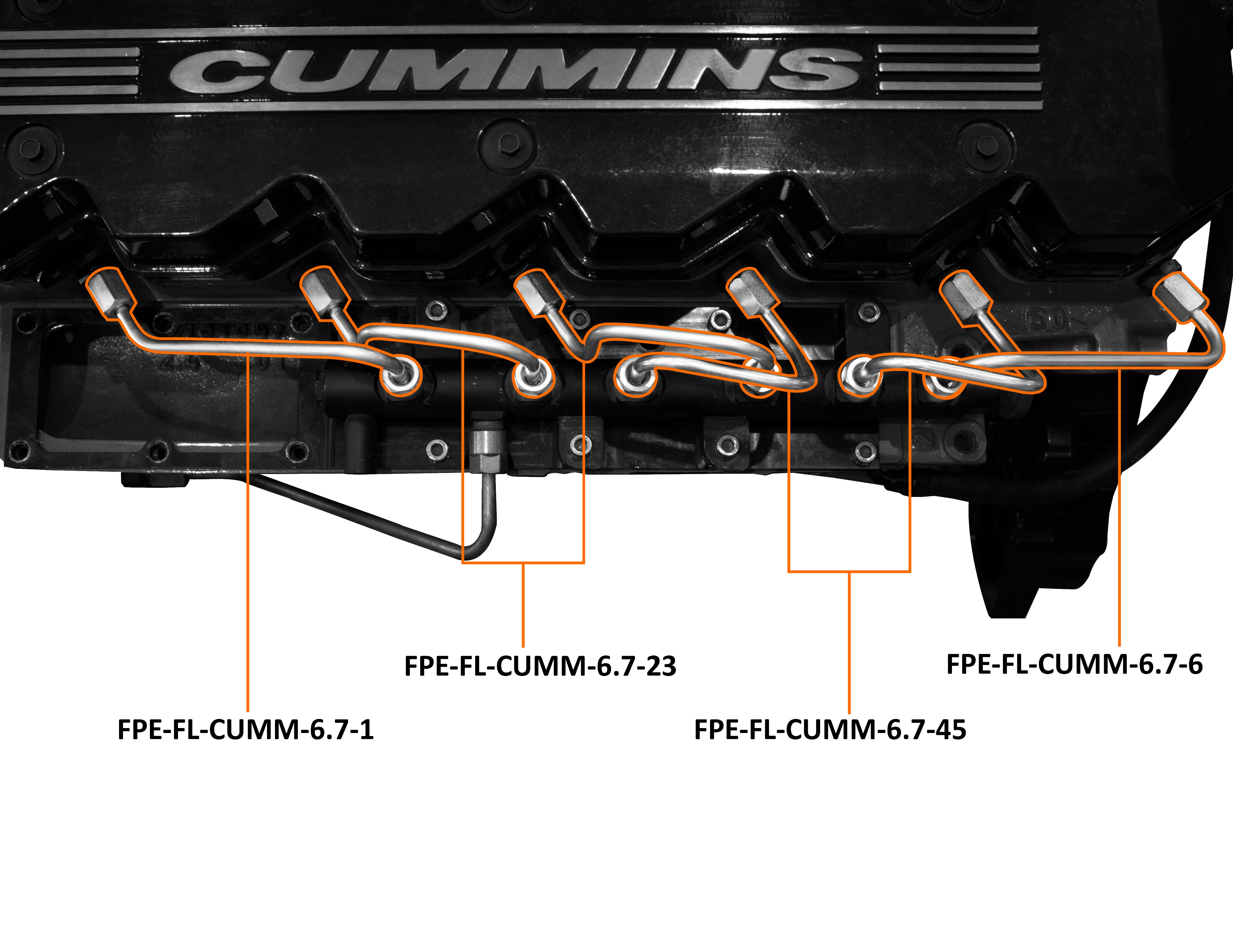 Fleece Performance 2007.5-2018 6.7L Dodge Cummins Fuel Injection Line Set FPE-FL-CUMM-6.7-SET