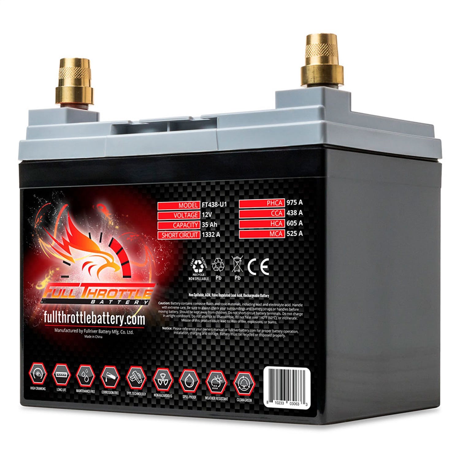 Fullriver Battery FT438-U1 Full Throttle 12V Automotive Battery