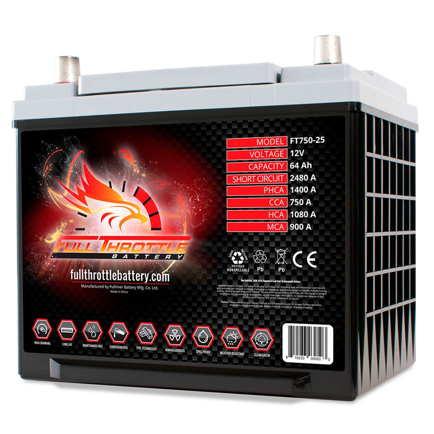 Fullriver Battery FT750-25 Full Throttle 12V Automotive Battery