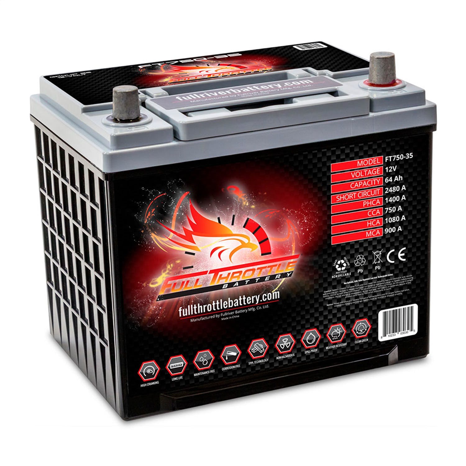 Fullriver Battery FT750-35 Full Throttle 12V Automotive Battery