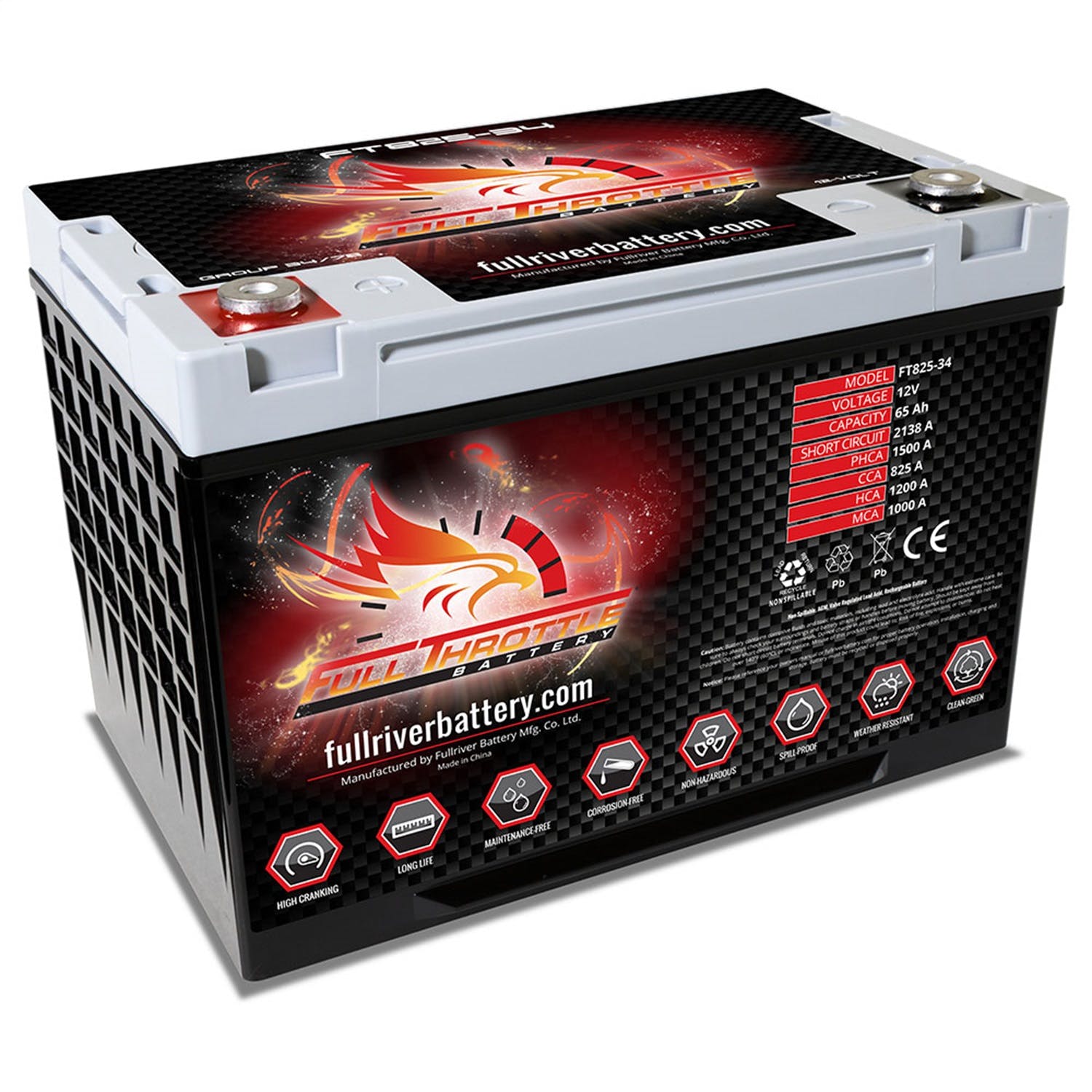 Fullriver Battery FT825-34 Full Throttle 12V Automotive Battery