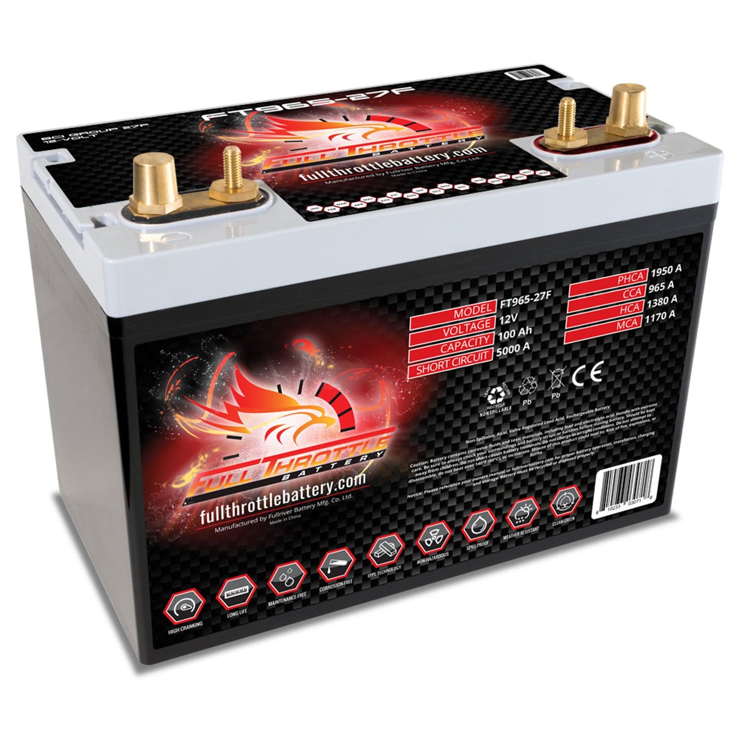 Fullriver Battery FT965-27F Full Throttle 12V Automotive Battery