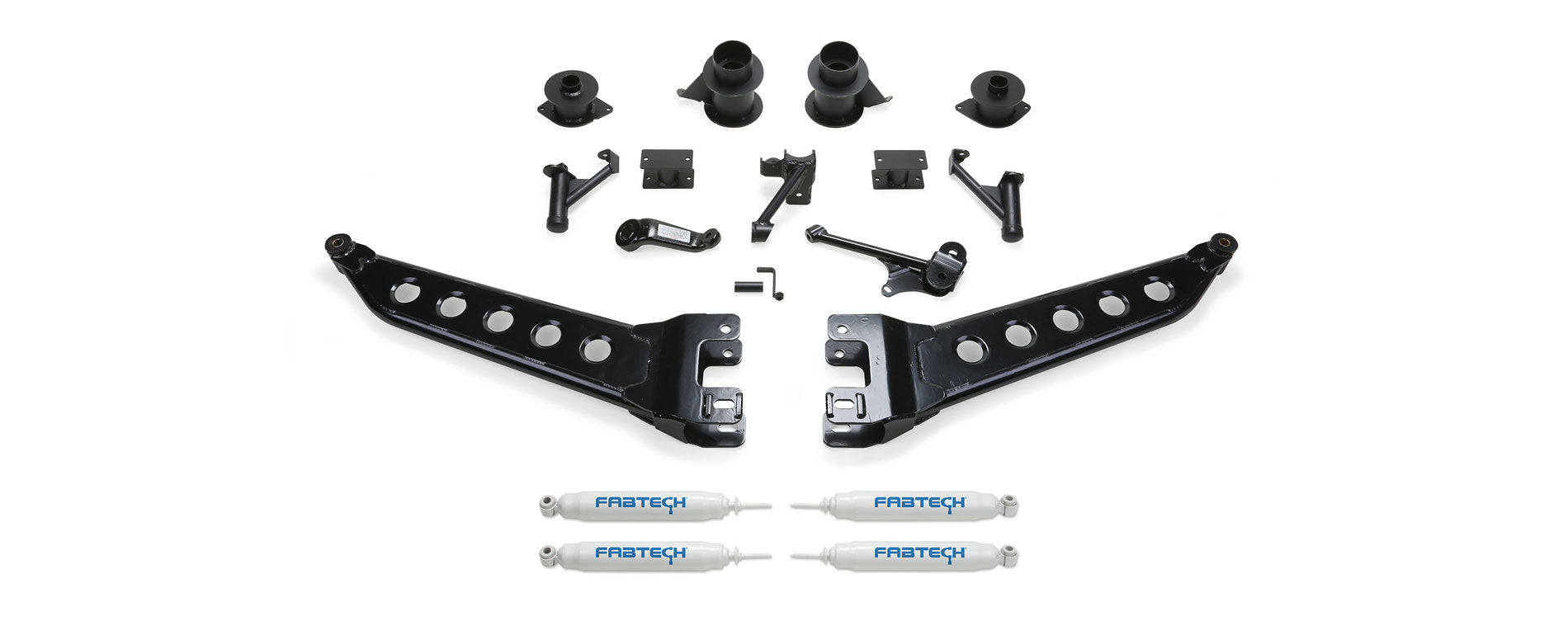 Fabtech FTS23055 5in. RADIUS ARM KIT W/PERF SHKS