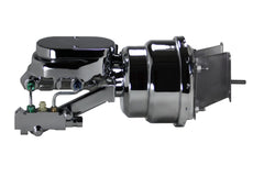 LEED Brakes H76B4 7 inch dual power booster, 1-1/8 inch bore flat top master disc/disc (Chrome)